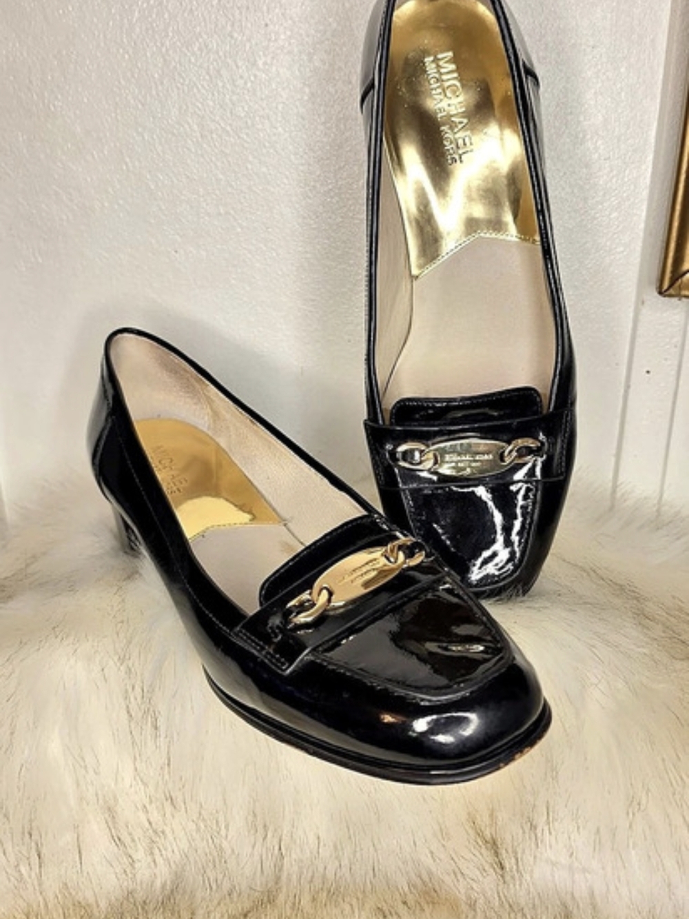 Michael Kors Hamilton Patent Chain Heels in Black US 9M